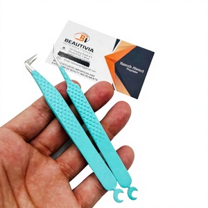 45 Degree Isolation <b>Boot</b> Volume Tweezers Stainless Steel Moon Design Bottom Diamond Grip Durable Multi-Function Eyelash - Product Image 1