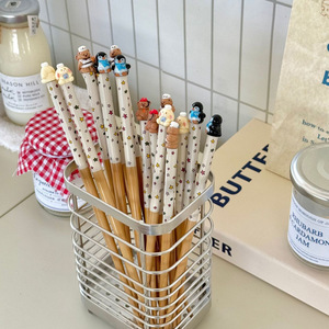 Palillos de bambú con diseño de animales de dibujos animados, forma redonda, cubiertos para el hogar, regalo para adultos - Product Image 2