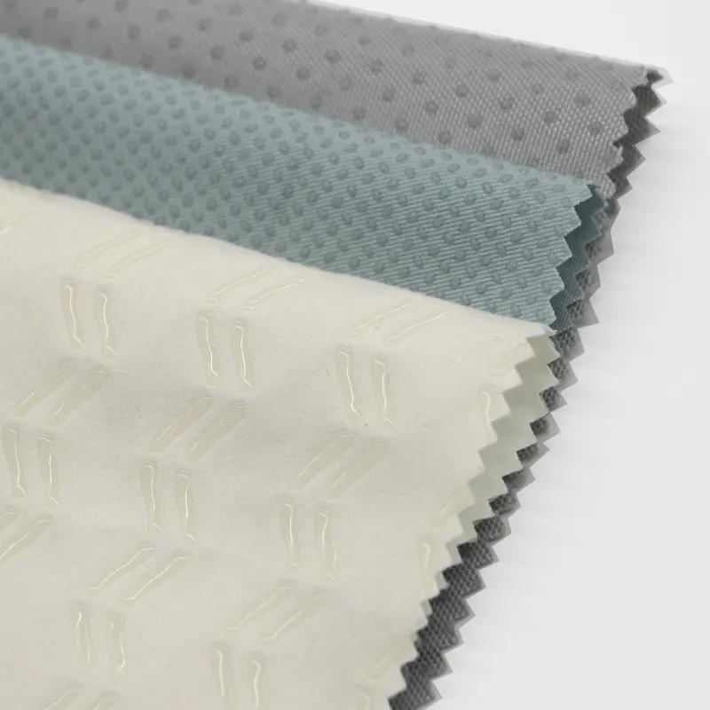 Pabrik Desain Kustom Tekstil Poliester Kain Silikon Anti-Slip Suede untuk Dukungan