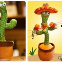 Jouet cactus dansant rouge de style TikTok, décoration amusante pour la maison, ornement pour enfants, peut chanter, tourner et parler