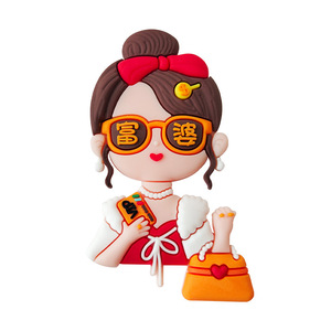 Creative Human Rich Woman Cake Topper Handmade Birthday Decoration Plugin - Product Image 1
