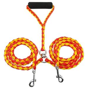 Pet <span class=keywords><strong>Dog</strong></span> Lead Rope Outdoor-Training für zwei Hunde Bequemer Griff Eins für zwei Nylon Woven <span class=keywords><strong>Dog</strong></span> Double-Ended Lead Rope für Hunde - Product Image 5