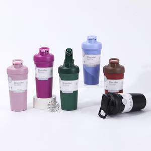 زجاجة خلط البروتين من الفولاذ المقاوم للصدأ سعة 24 أونصة مع شعار مخصص، زجاجة رياضية معزولة بجدار مزدوج مع خلاط معدني - Product Image 2