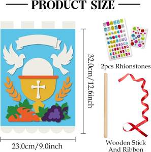 Personalizado Santa Iglesia Pew Banner gema pegatinas artes manualidades Kit <span class=keywords><strong>domingo</strong></span> Escuela fiesta decoraciones fieltro Santa Iglesia decoración Kit - Product Image 6