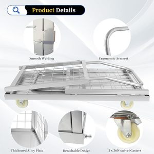 Carretilla Plegable con Capacidad de Carga de 1800 Libras, con 4 Ruedas, para Supermercado, Lavandería, Garaje y Almacén - Product Image 2