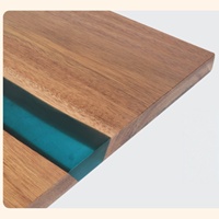Planche de service rectangulaire multifonctionnelle en résine et bois d'acacia Lianzhao Natural House, personnalisée, grande taille, en résine époxy