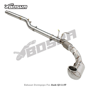 ท่อดาวน์ไปป์แบบตรงรุ่น สำหรับ Audi Q3 2.0T ปี 2019-2021 ยี่ห้อ Boska ผลิตจากสแตนเลส 304 หนา 1.5 มม. ขัดเงา ทนความร้อนสูง เชื่อมด้วยเทคนิค TIG - Product Image 2