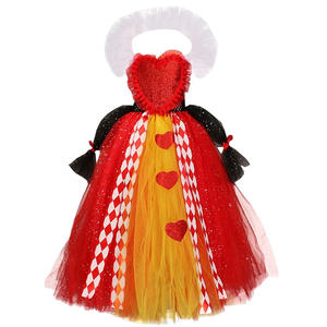 Costume de <span class=keywords><strong>Reine</strong></span> des Cœurs pour Fille BAIGE 2023, Conte de Fées du Pays des Merveilles, Déguisement de Fête, Vêtements de Méchant de Halloween, <span class=keywords><strong>Reine</strong></span> Rouge Maléfique pour Enfants - Product Image 4
