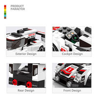 Wange 2883 Blocs de construction de voiture de sport de course Supercar MOC, ensemble de jouets éducatifs à assembler pour enfants