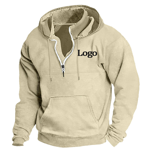 เสื้อสเวตเชิ้ตผู้ชายแบบหนาถักสไตล์ญี่ปุ่น แขนยาว มีซิป ฮู้ดแบบเรียบ สไตล์ยุโรป ประจำฤดูใบไม้ร่วง-ฤดูหนาว ปี 2025 - Product Image 4