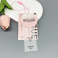 Étiquettes de vêtements personnalisées de haute qualité, rose, tendance, marque privée, écologiques, imprimées, dorées, en papier, étiquettes métalliques pour vêtements