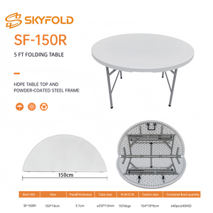 Tavolo Rotondo <span class=keywords><strong>da</strong></span> Esterno Resistente all'Acqua, Tavolo Pieghevole Rotondo per Eventi - Product Image 2