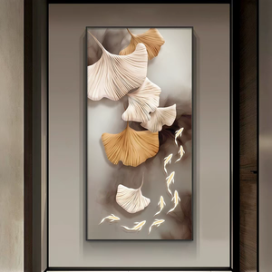 Arte Mural Impreso de Alta Definición para Decoración de Sala de Estar Moderna - Cuadro Decorativo con Fondo de Mariposas y Flores - Product Image 1