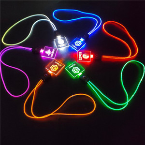 Cinturino da Collo LED Lampeggiante per Feste, Club, Eventi Sportivi, Corsa Notturna, Badge in Acrilico con Cordino, Luminoso al Buio - Product Image 4