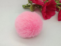Grand pompon en fausse fourrure moelleuse de 10 cm avec boucles élastiques / Seulement les pompons, pompons en fourrure de lapin Rex imitation écologique