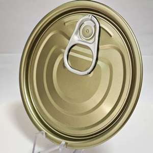 300 #   Couvercle <span class=keywords><strong>de</strong></span> boîte en fer blanc chromé <span class=keywords><strong>de</strong></span> 72,9 mm avec anneau <span class=keywords><strong>de</strong></span> traction argenté en aluminium et revêtement jaune - Product Image 4