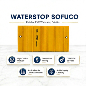 Joint d'étanchéité souple en PVC bleu/jaune en forme de V SF-V200-ST SOFUCO pour joints de béton, 100 % résine PVC vierge - Product Image 1