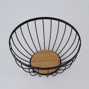 Bát Đựng Trái Cây Đáy Tre Bằng Dây Sắt Cho Nhà Bếp Giỏ Đựng Trái Cây Bằng Kim Loại - Product Image 2