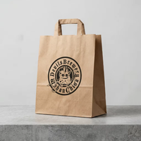 Sacs en papier kraft brun personnalisés avec poignées pour la restauration, la vente à emporter et les services de livraison de repas en gros