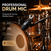 Kit de micros pour batterie 7 pièces, professionnel, entièrement en métal, avec micros XLR pour caisse claire et toms, pour scène et studio