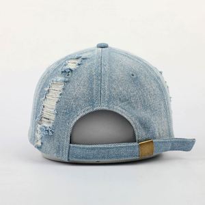 China Supplier 56Cm Base <b>Hat</b>,Unstructured Vintage 6 Panel Denim Distressed Baseball <b>Hats</b>,Bluejeans Embroidered Dad <b>Hat</b> - Product Image 4