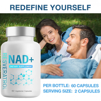 Complément alimentaire en capsules de NAD+, resvératrol, quercétine et berbérine, complément alimentaire en capsules de NAD