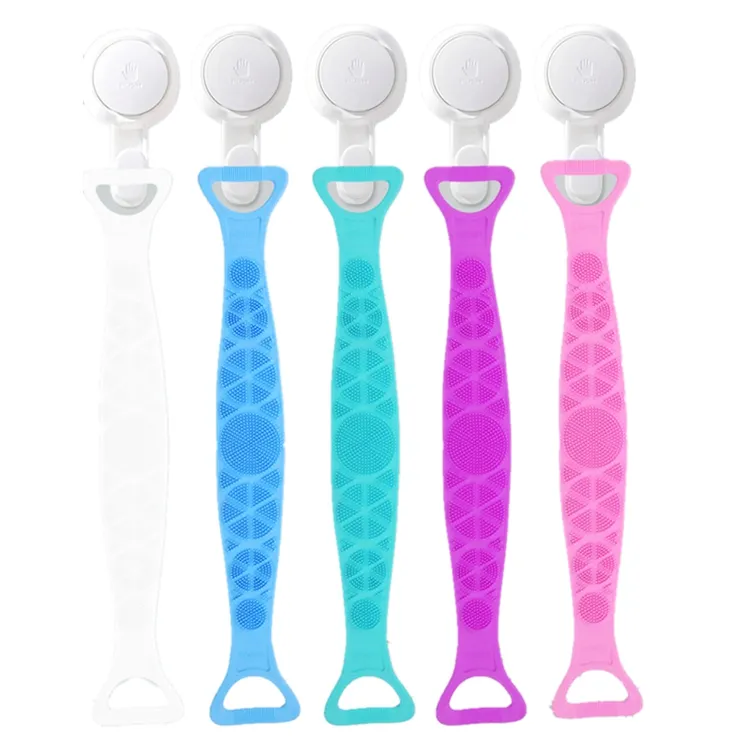 Silicone Trở Lại Scrubber Cho Vòi Hoa Sen Dài Xử Lý Vành Đai Trở Lại Máy Giặt 80Cm Mới Nhất Trở Lại Scratchers Tẩy Tế Bào Chết Mở Rộng Bath Body Brush