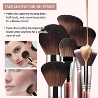 Ensemble de pinceaux de maquillage de luxe de haute qualité en poils de chèvre, 28 pièces, logo personnalisé, manche en bois doux et lisse, pour le visage, ensemble cosmétique complet