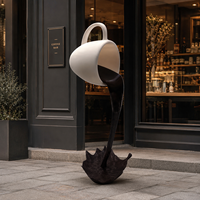 Sculpture de café en résine peinte à la main, modèle ange, écologique, pour la décoration publicitaire des boulangeries et des salons de desserts