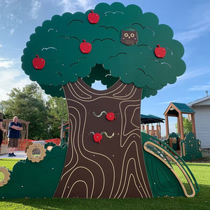 Aire de <span class=keywords><strong>jeux</strong></span> miniature sur le thème de l'arbre pour tout-petits avec toboggan en plastique, <span class=keywords><strong>jeux</strong></span> d'extérieur économiques pour la maternelle, la garderie et les <span class=keywords><strong>jeux</strong></span> de jardin - Product Image 5