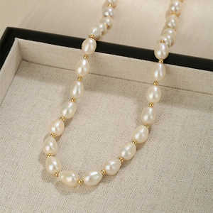 Collier de perles baroques naturelles de luxe léger pour femmes WENCHI 450g Design simple empilé irrégulier - Product Image 3