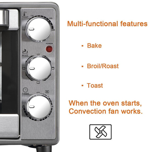 Suitable Fits 6-slice Bread 12-inch Pizza Countertop <b>Toaster</b> Oven with Convection Toast Bake Broil Function - Product Image 3