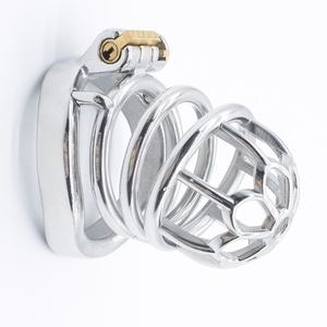 Frrk BDSM Bondage Lock Sex Toys Male Chastity Device Metal Chastity <b>Dildo</b> Cage Stainless Steel Cock Chastity Cage for Men - Product Image 2