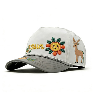 قبعة تراكر ناعمة بتطريز زهور الكرز الرقيقة، قماش ثنائي اللون قابل للتعديل، مناسبة للربيع بأسلوب أنثوي - Product Image 6