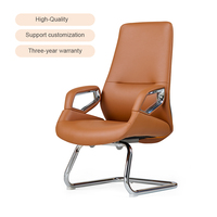 Chaise de bureau ergonomique en cuir de style traditionnel, confortable, pour patron, bureau à domicile ou atelier