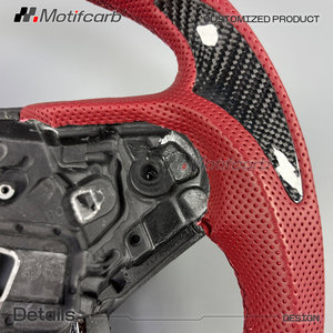 Volante de Fibra de Carbono LED Personalizado con Empuñaduras de Cuero Rojo para Toyota GR Supra 2.0 3.0 A90 A91 2018-2026, Mejora del Interior - Product Image 4