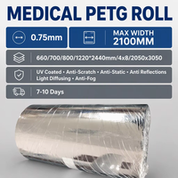 Rouleau de film PETG transparent 0,75 mm 800 mm pour thermoformage, impression UV, application légère, 20 mm, usage médical, y compris découpe et moulage