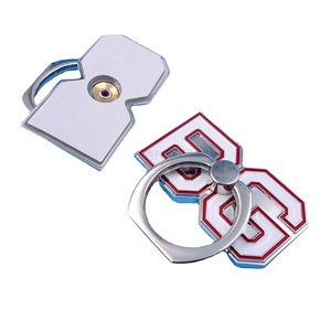 All Metal Painted Phone Ring Holder Zinc Alloy Letter <b>Desktop</b> <b>Stand</b> With Adhesive Back Nickel Color - Product Image 5