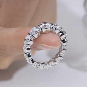 Bague en argent S925 avec diamant rond taillé MSR-2193 pour femme - Product Image 6