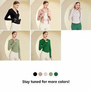 XW-WT111 vente en gros de vêtements de sport d'entraînement personnalisés Zip Fitness Hooded Yoga Racing Side Pocket Gym Sports Vestes pour femmes - Product Image 5