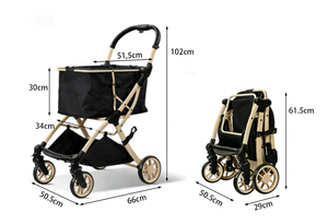 Chariot de courses pliable à 4 roues, léger, imperméable, confortable, lavable, grande capacité pour une utilisation en extérieur - Product Image 5