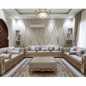 Juego de sofá U de lujo marroquí, Salón Jalsa Sedari, muebles de madera para sala de estar con almacenamiento para uso doméstico - Product Image 3