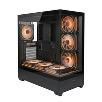 Boîtier d'ordinateur ATX noir TDB1301, boîtier de PC de jeu en verre trempé