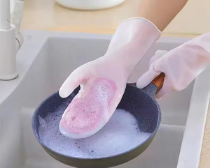 Gants de lavage de vaisselle magiques imperméables et antidérapants, brosse à vaisselle en silicone pour la maison - Product Image 4
