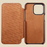 Étui de téléphone à clapet de luxe en cuir véritable de qualité supérieure avec porte-cartes, antichoc, de haute qualité pour 15 Pro Max