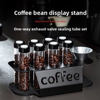 Présentoir de rangement transparent pour grains de café réutilisables, design moderne, multi-usages, avec valve d'échappement unidirectionnelle et réservoir hermétique