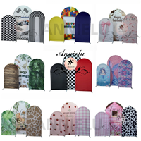 Kit de Décoration Complet Tout-en-un 3 Pièces pour Arche de Fond, avec Housse à Motif et Couleur Personnalisables, Support Métallique, Réutilisable, pour Mariages et Fêtes
