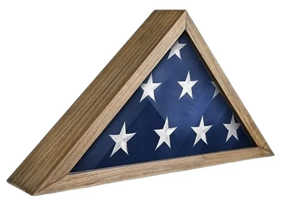 Rustic Flag Display Case for Burial Flag, Reclaimed Wood Military Memorial Flag Display Case