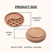 Bol et tapis à lécher en silicone rond de 19 cm, résistant au lave-vaisselle et au congélateur, pour aliments humides et secs