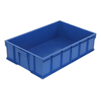 Boîte de rangement industrielle en PP vierge 100% moulée par injection, à parois carrées, durable, écologique, capacité 10-20L, petite taille